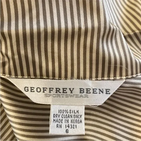 Geoffrey Beene Elegant Beige Women's  100% silk Pantsuit, US6 - Picture 11 of 12